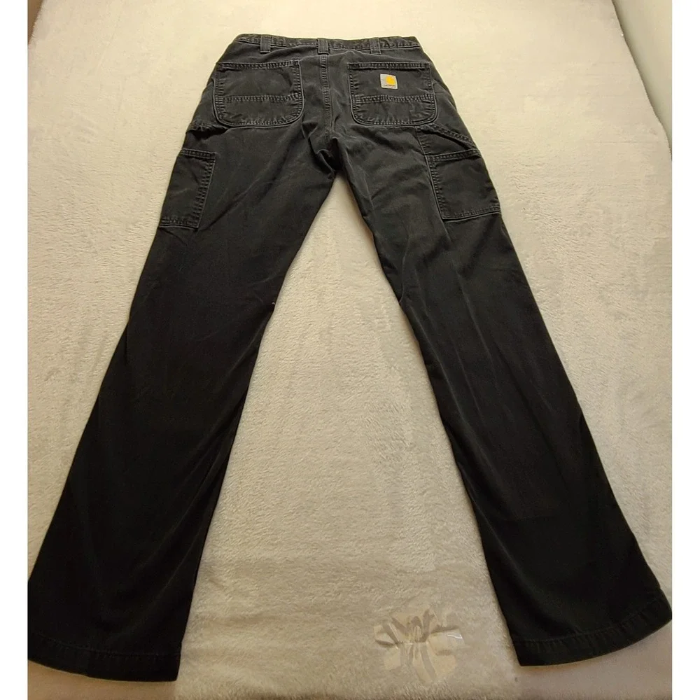 Carhartt Relaxed Fit Work Pants Men's 32x34 Black Cotton Canvas Straight Leg